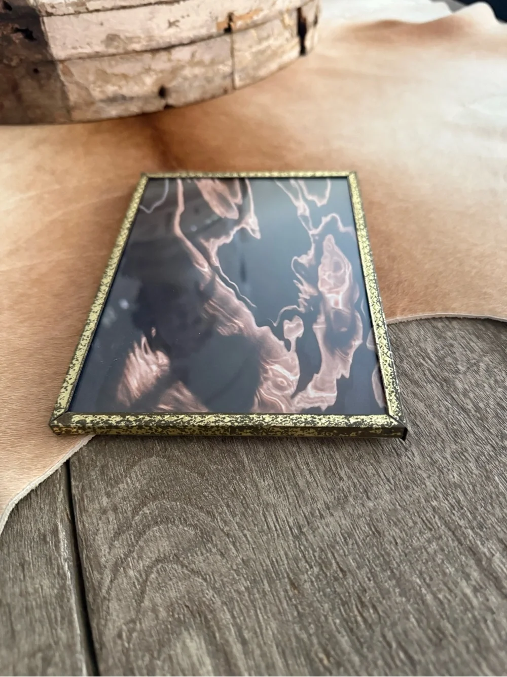 Vintage Gold-Trim Brown & Black Decorative Picture Frames - Set of 2
